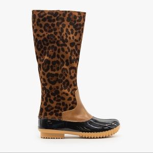 Leopard Print Duck Boots
